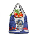 Personalized Bulldogs ANZAC Tribute Grocery Bag Poppy Field Soldier Silhouette Aboriginal Rugby Mascot
