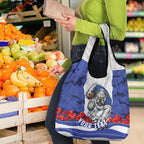 Personalized Bulldogs ANZAC Tribute Grocery Bag Poppy Field Soldier Silhouette Aboriginal Rugby Mascot
