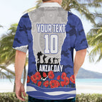 Personalized Bulldogs ANZAC Tribute Hawaiian Shirt Poppy Field Soldier Silhouette Aboriginal Rugby Mascot