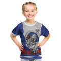 Personalized Bulldogs ANZAC Tribute Kid T Shirt Poppy Field Soldier Silhouette Aboriginal Rugby Mascot