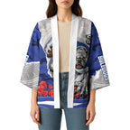 Personalized Bulldogs ANZAC Tribute Kimono Poppy Field Soldier Silhouette Aboriginal Rugby Mascot
