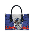 Personalized Bulldogs ANZAC Tribute Leather Bag Poppy Field Soldier Silhouette Aboriginal Rugby Mascot