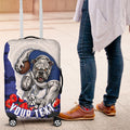 Personalized Bulldogs ANZAC Tribute Luggage Cover Poppy Field Soldier Silhouette Aboriginal Rugby Mascot