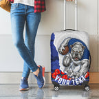 Personalized Bulldogs ANZAC Tribute Luggage Cover Poppy Field Soldier Silhouette Aboriginal Rugby Mascot