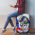 Personalized Bulldogs ANZAC Tribute Luggage Cover Poppy Field Soldier Silhouette Aboriginal Rugby Mascot