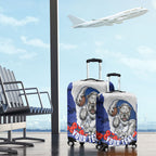 Personalized Bulldogs ANZAC Tribute Luggage Cover Poppy Field Soldier Silhouette Aboriginal Rugby Mascot