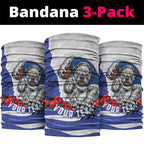 Personalized Bulldogs ANZAC Tribute Neck Gaiter Poppy Field Soldier Silhouette Aboriginal Rugby Mascot