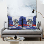 Personalized Bulldogs ANZAC Tribute Pillow Cover Poppy Field Soldier Silhouette Aboriginal Rugby Mascot