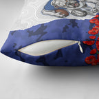 Personalized Bulldogs ANZAC Tribute Pillow Cover Poppy Field Soldier Silhouette Aboriginal Rugby Mascot