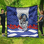 Personalized Bulldogs ANZAC Tribute Quilt Poppy Field Soldier Silhouette Aboriginal Rugby Mascot