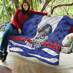 Personalized Bulldogs ANZAC Tribute Quilt Poppy Field Soldier Silhouette Aboriginal Rugby Mascot
