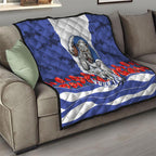 Personalized Bulldogs ANZAC Tribute Quilt Poppy Field Soldier Silhouette Aboriginal Rugby Mascot