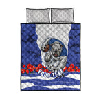 Personalized Bulldogs ANZAC Tribute Quilt Bed Set Poppy Field Soldier Silhouette Aboriginal Rugby Mascot