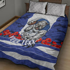 Personalized Bulldogs ANZAC Tribute Quilt Bed Set Poppy Field Soldier Silhouette Aboriginal Rugby Mascot