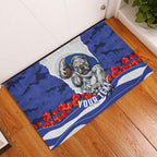 Personalized Bulldogs ANZAC Tribute Rubber Doormat Poppy Field Soldier Silhouette Aboriginal Rugby Mascot