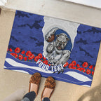 Personalized Bulldogs ANZAC Tribute Rubber Doormat Poppy Field Soldier Silhouette Aboriginal Rugby Mascot
