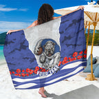 Personalized Bulldogs ANZAC Tribute Sarong Poppy Field Soldier Silhouette Aboriginal Rugby Mascot