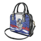 Personalized Bulldogs ANZAC Tribute Shoulder Handbag Poppy Field Soldier Silhouette Aboriginal Rugby Mascot