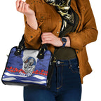 Personalized Bulldogs ANZAC Tribute Shoulder Handbag Poppy Field Soldier Silhouette Aboriginal Rugby Mascot