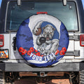 Personalized Bulldogs ANZAC Tribute Spare Tire Cover Poppy Field Soldier Silhouette Aboriginal Rugby Mascot