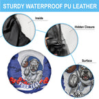 Personalized Bulldogs ANZAC Tribute Spare Tire Cover Poppy Field Soldier Silhouette Aboriginal Rugby Mascot