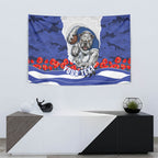 Personalized Bulldogs ANZAC Tribute Tapestry Poppy Field Soldier Silhouette Aboriginal Rugby Mascot