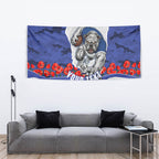 Personalized Bulldogs ANZAC Tribute Tapestry Poppy Field Soldier Silhouette Aboriginal Rugby Mascot