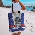 Personalized Bulldogs ANZAC Tribute Tote Bag Poppy Field Soldier Silhouette Aboriginal Rugby Mascot