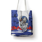 Personalized Bulldogs ANZAC Tribute Tote Bag Poppy Field Soldier Silhouette Aboriginal Rugby Mascot