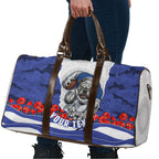 Personalized Bulldogs ANZAC Tribute Travel Bag Poppy Field Soldier Silhouette Aboriginal Rugby Mascot