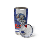 Personalized Bulldogs ANZAC Tribute Tumbler Cup Poppy Field Soldier Silhouette Aboriginal Rugby Mascot