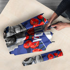 Personalized Bulldogs ANZAC Tribute Umbrella Poppy Field Soldier Silhouette Aboriginal Rugby Mascot