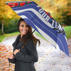 Personalized Bulldogs ANZAC Tribute Umbrella Poppy Field Soldier Silhouette Aboriginal Rugby Mascot