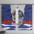Personalized Bulldogs ANZAC Tribute Window Curtain Poppy Field Soldier Silhouette Aboriginal Rugby Mascot