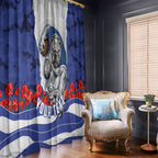 Personalized Bulldogs ANZAC Tribute Window Curtain Poppy Field Soldier Silhouette Aboriginal Rugby Mascot