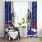 Personalized Bulldogs ANZAC Tribute Window Curtain Poppy Field Soldier Silhouette Aboriginal Rugby Mascot