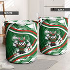 Rabbitohs Rugby Mascot Laundry Basket Fierce Athlete Graphic in Sports Style