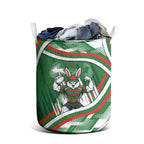 Rabbitohs Rugby Mascot Laundry Basket Fierce Athlete Graphic in Sports Style