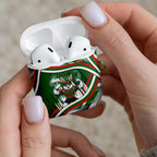 Rabbitohs Rugby Mascot AirPods Case Fierce Athlete Graphic in Sports Style