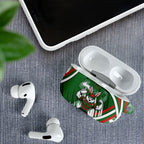 Rabbitohs Rugby Mascot AirPods Case Fierce Athlete Graphic in Sports Style