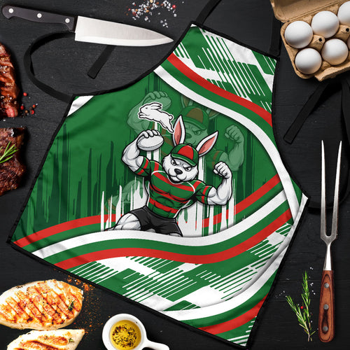 Rabbitohs Rugby Mascot Apron Fierce Athlete Graphic in Sports Style