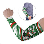 Rabbitohs Rugby Mascot Arm Sleeves Fierce Athlete Graphic in Sports Style