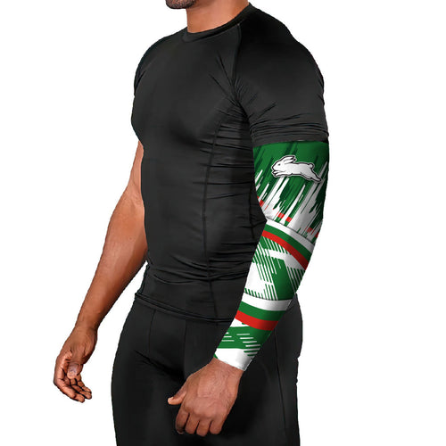Rabbitohs Rugby Mascot Arm Sleeves Fierce Athlete Graphic in Sports Style