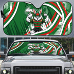 Rabbitohs Rugby Mascot Auto Sun Shade Fierce Athlete Graphic in Sports Style