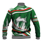 Rabbitohs Rugby Mascot Baseball Jacket Fierce Athlete Graphic in Sports Style