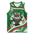 Rabbitohs Rugby Mascot Basketball Jersey Fierce Athlete Graphic in Sports Style