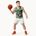 Rabbitohs Rugby Mascot Basketball Jersey Fierce Athlete Graphic in Sports Style