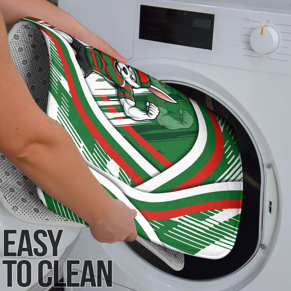 Rabbitohs Rugby Mascot Bathroom Set Fierce Athlete Graphic in Sports Style