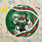 Rabbitohs Rugby Mascot Beach Blanket Fierce Athlete Graphic in Sports Style