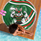 Rabbitohs Rugby Mascot Beach Blanket Fierce Athlete Graphic in Sports Style